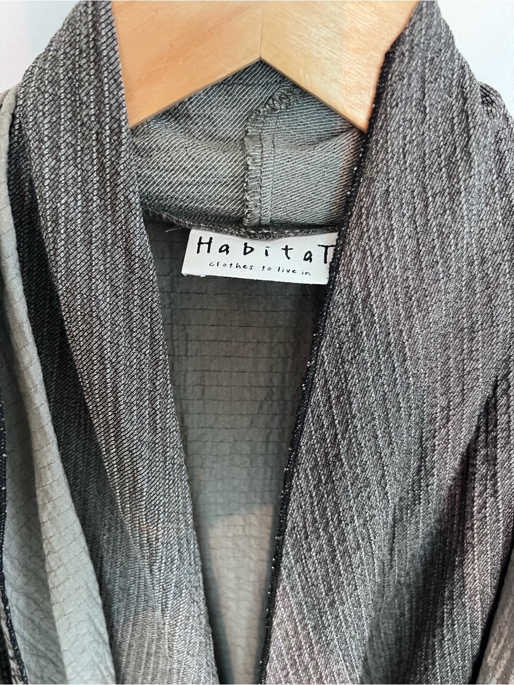 Habitat Lagenlook Multi Layer Greenish Gray/Black Crinkle Floral Jacket - Picture 8 of 12